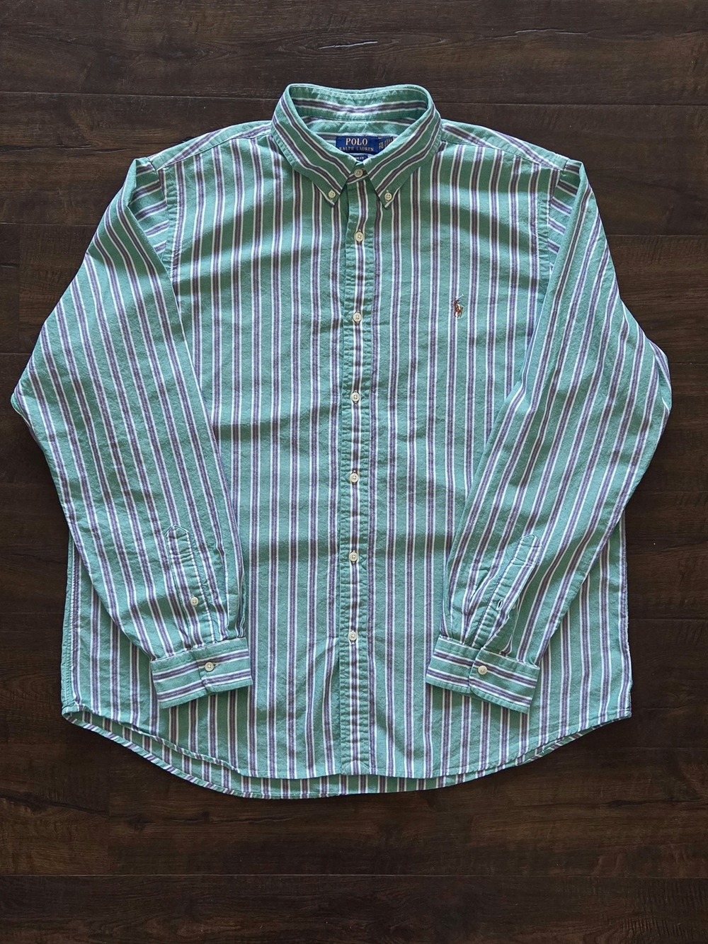 Polo by Ralph Lauren Green Striped Button-Down Shirt